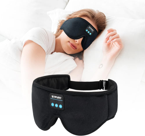 Bluetooth Sleep Mask Wireless Headphones 3D Bluetooth Eye Mask for Side Sleepers  Blackout Eye Mask with Headphones Speaker for Airplane,Travel, Black